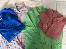 Lot Of 4 Men's 15 1/2 Long Sleeve Button Dress Shirts Izod,