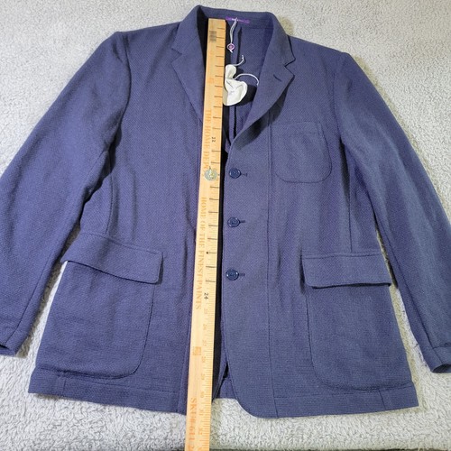 Blazer Ralph Lauren etichetta viola uomo 46R blu cashmere Positano tessuto cesto - Foto 4 di 11