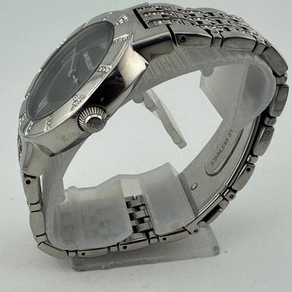 Morellato Quartz Watch Men 50m Silver Steel Rhinestone Analog New Battery 6.75" - image 4 of 4