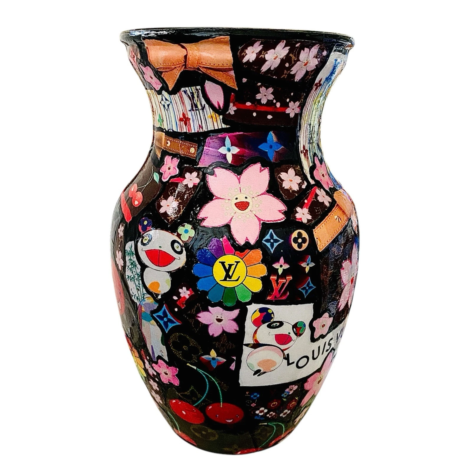 Custom Japanese Cherry Blossom Contemporary Art Vase Handmade By Julie Wishmeyer