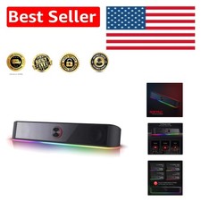 Stylish RGB Gaming Soundbar - 2.0 Stereo Speaker with USB  3.5mm Connectivity