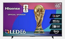 Hisense QLED E6 65 in QLED 4K Fire TV Dolby Vision Atmos AI Light Sensor