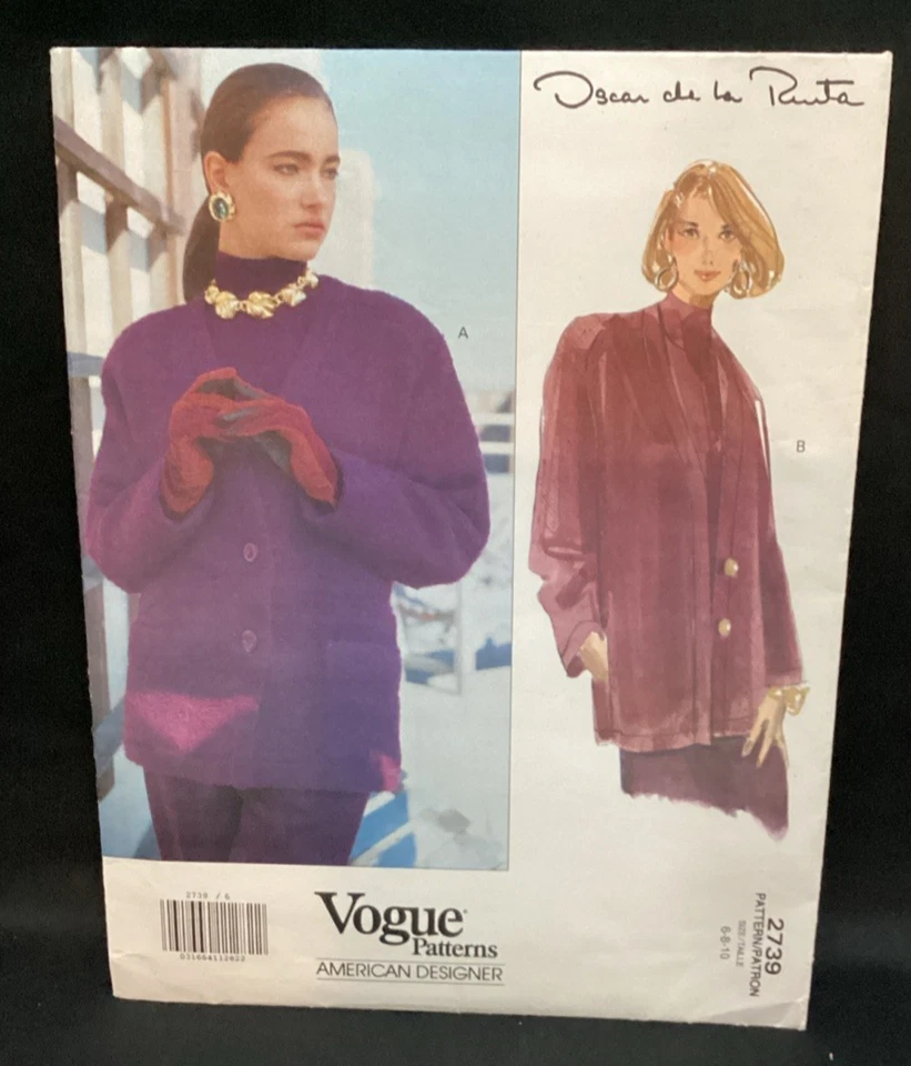Patrón de costura de colección Vogue 2739 Oscar De la Renta alto 6-8-10 sin cortar - se envía gratis Foto 2 de 4