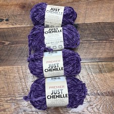 4 Skeins Premier Yarn Just Chenille Bulky 6 Iris Lot 2538