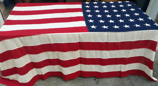 AMERICAN FLAG 48 STARS STITCHED STARS AND STRIPES 5' BY 8' CIR.1912 59