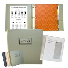 Sage Green Recipe Binder with Plastic Sleeves, Custom Dividers, Labels. Water...