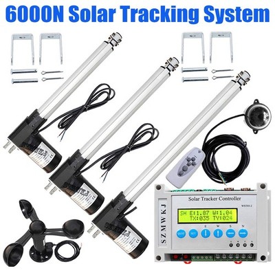 6000N DC Linear Actuator +LCD Controller +Anemometer DIY Dual Axis Solar Tracker