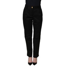 DOLCE & GABBANA Pants Black Tapered Leg Dress Cotton Trousers IT38/US4/XS 670usd