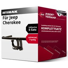 Anhängerkupplung abnehmbar + E-Satz 7pol universell für Jeep Cherokee 13- top