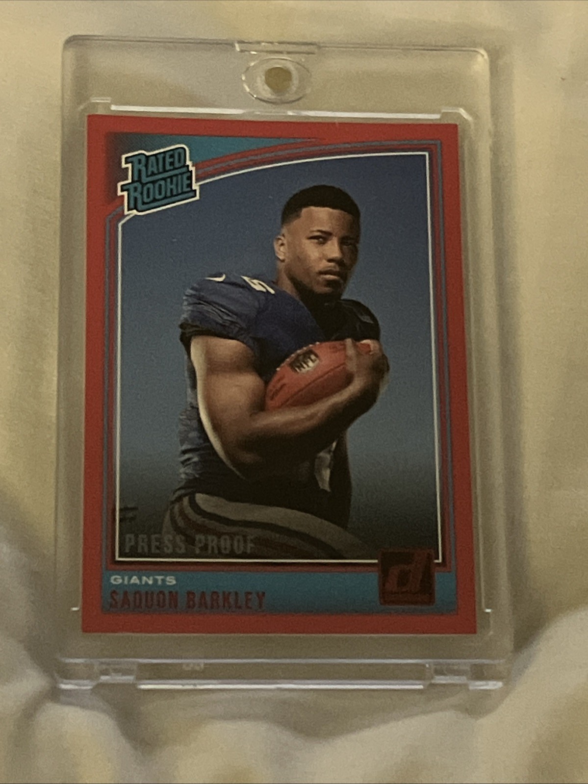 2018 Panini Donruss Football Saquon Barkley Red Press Proof Rated Rookie 306