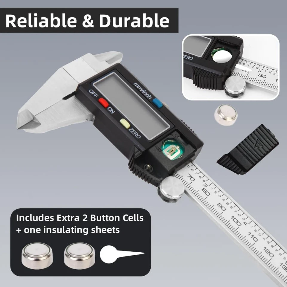 6" Digital Caliper Measuring Tool Stainless Steel Vernier Micrometer LCD Inch MM - Image 4 of 4
