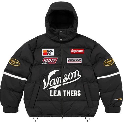 Supreme Vanson Leathers Cordura Down Jacket in Black - Size XL image 2