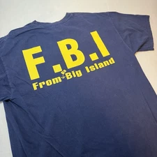 FBI From Big Island T-Shirt Size Large Hawaii 808 HI Hilo Kona Puna Used