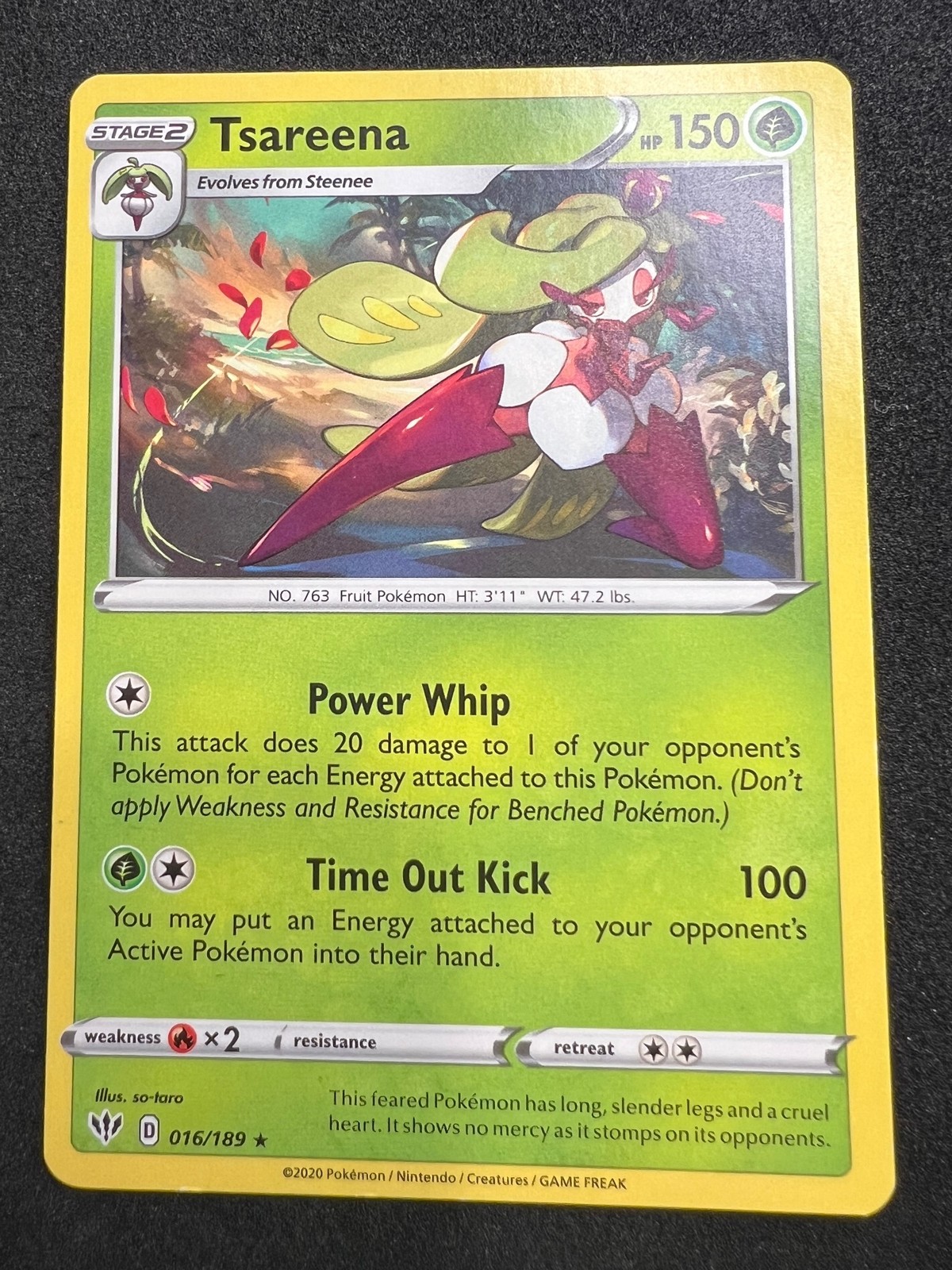 Tsareena 16/189 Rare Darkness Ablaze Pokemon 2020
