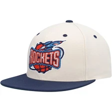 Mitchell & Ness Off Wht/Navy NBA Houston Rockets Natural XL HWC Snapback - OSFA