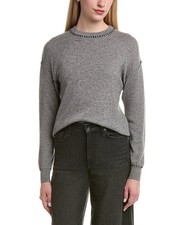 Bruno Magli Whipstitch Wool  Cashmere-Blend Sweater Women's