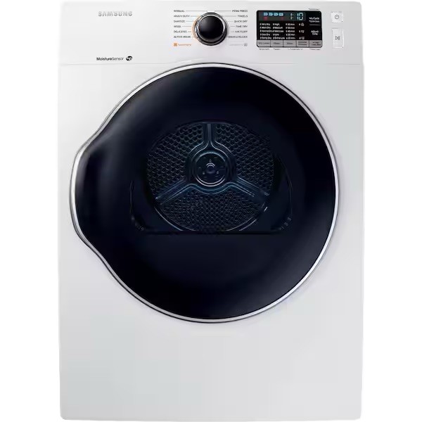 Samsung . Stackable Smart Electric Dryer with Ventles Heat Pump DV25B6900HW