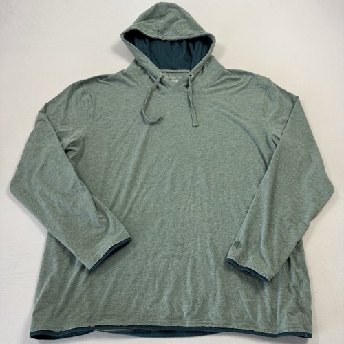 Coolibar Men’s Sweatshirt Hoodie Pullover UPF 50+ Viscose Bamboo Blend Green 2XL