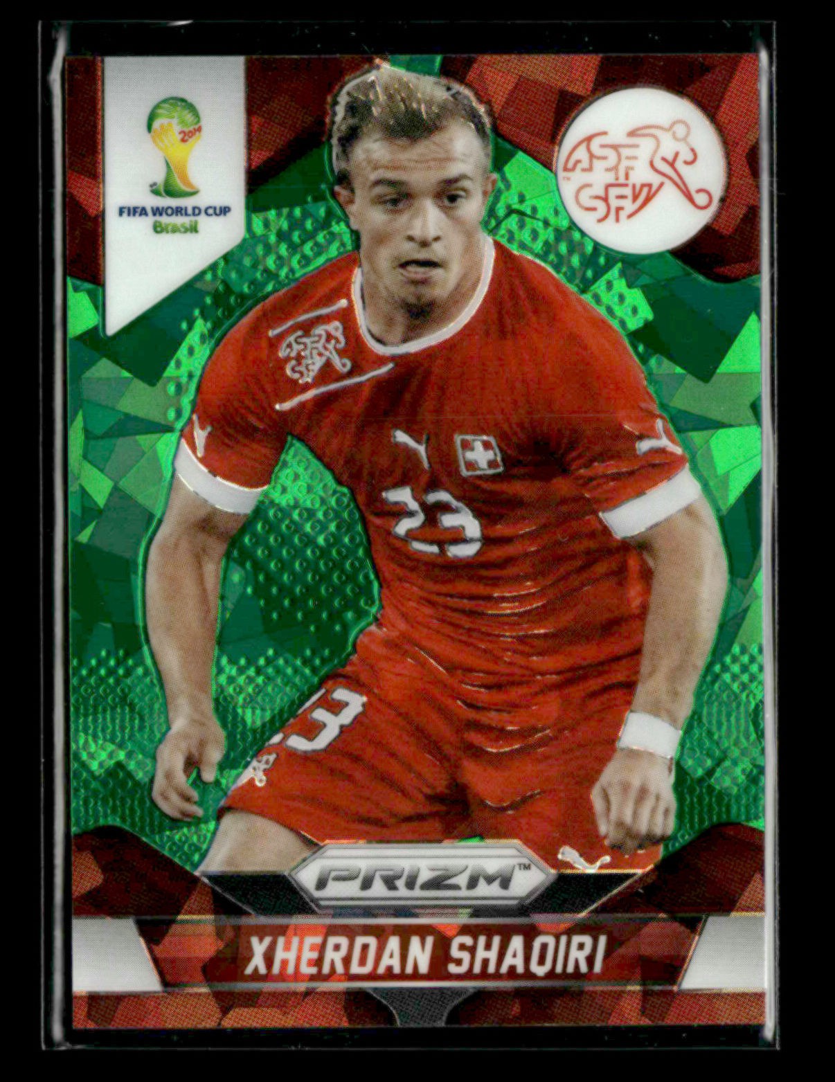 Xherdan Shaqiri 2014 Panini Prizm World Cup Green Crystal 08/25 Switzerland[bzd3