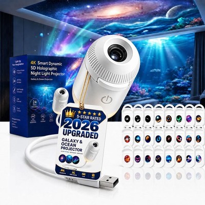 2027 Upgraded Plug and Play Hd Star Projector with 24 Films -Hd Smart Dynamic 