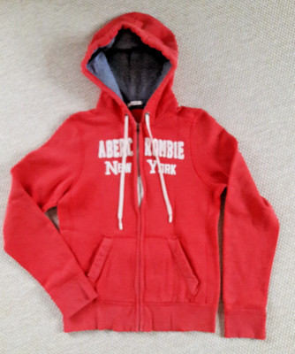 Abercrombie* Sweatjacke Hoodie Kapuzenjacke  Jacke mit Kapuze rot Gr. M/L  Maße