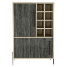 Oak Wine & Drinks Cabinet Harvard Durable Storage Grey Finish Organiser