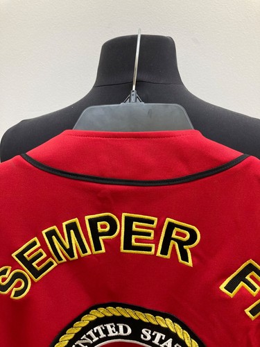 U.S. Marines Red Baseball Jersey Size L By JWM Wholesale Inc. - Picture 13 of 18