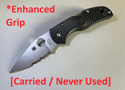 Spyderco Native 5 Combination Edge - Carried / NEVER USED - [*Altered Grip]