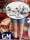Vintage Old Style Steel Sign Santa Fe Trail NOT Porcelain Made USA 22x16