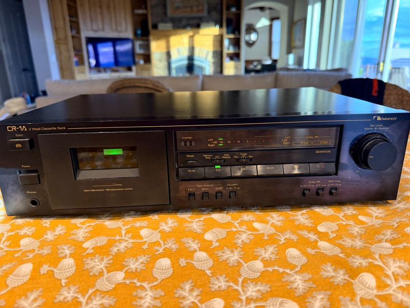 Nakamichi CR-1A Cassette Deck Black Dolby B-C NR Headphone Jack Stereo RCA