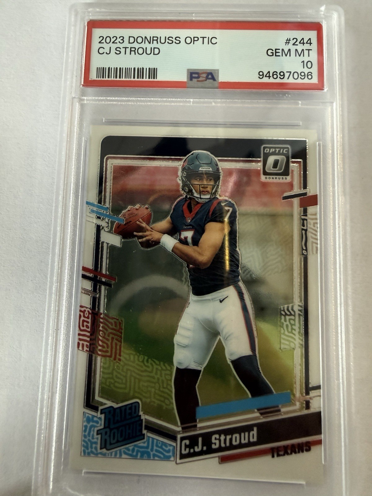 2023 Donruss Optic CJ Stroud Rated Rookie #244 PSA 10 Gem Mint Houston Texans