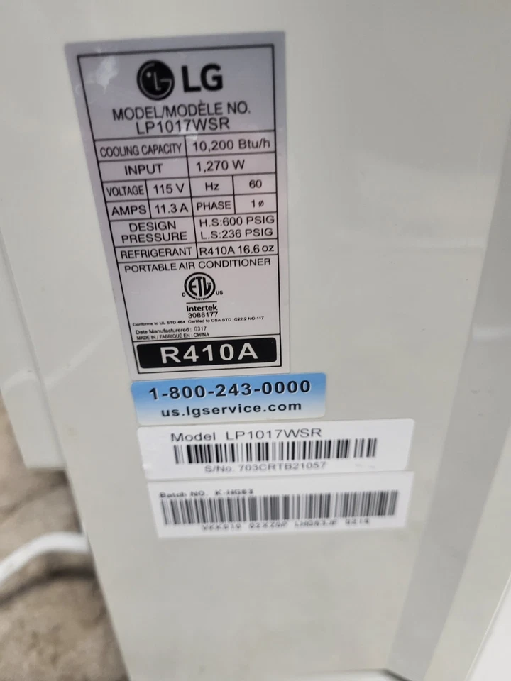 Aire acondicionado portátil LG 10.000 BTU Foto 4 de 4