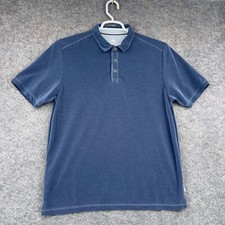 Tommy Bahama Polo Shirt Mens Large Blue Tencel Lyocell Golf Short Sleeve