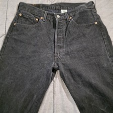 Vintage Levi  s 501 Jeans Women  s 31 X 34 Black Denim Button Fly Oct 2000 Y2K