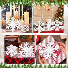 5 Pcs Winter Wooden Snowflakes Wall Decorations Snowflake Wooden Signs Large ...