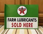 Texaco Farm Lubricants Flange Sign Sold Here 2 Sided Vintage Style Wall Decor