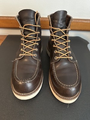 Red Wing Men's Moc Toe Leather Boots In Chocolate Brown #4533 US Sz 8.5D