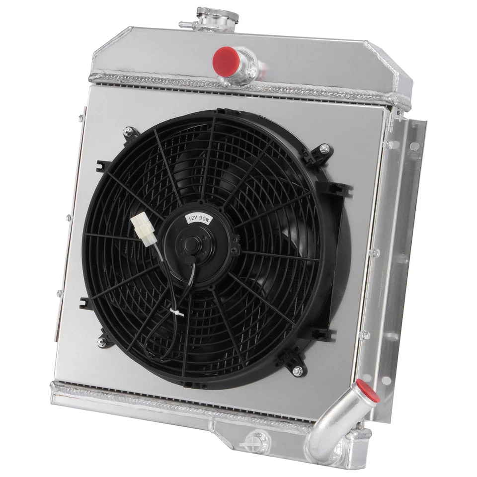 3 Rows Radiator+Shroud Fan For 1965-1971 1967 1968 Jeep CJ5 Buick 3.7L V6 Engine Foto 4 de 4