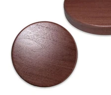 Round Display Base, (Satin Finish) Santos Mahogany, 7/8 in thick, 1/4 in rou