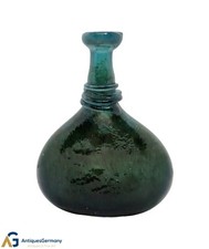 Bocksbeutelflasche / Plattflasche aus grünem Glas, 19. Jahrhundert (# 17132)