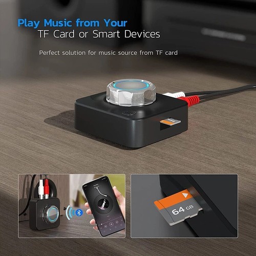 Bluetooth 5.0 Receiver Wireless 3.5mm AUX To 2 RCA Audio 3D Stereo Adapter new - Afbeelding 2 van 9