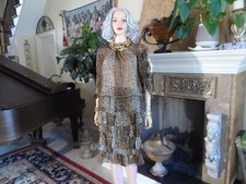 Dolce & Gabbana 100% Silk Chiffon Brown Leopard Print Skirt & Blouse Set Size 38