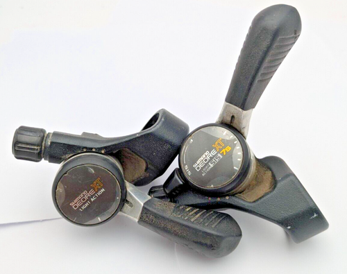 SHIMANO DEORE XT 3X7 SPEED SL-M732 THUMB SHIFTER FLAT BAR VINTAGE MOUNTAIN SIS