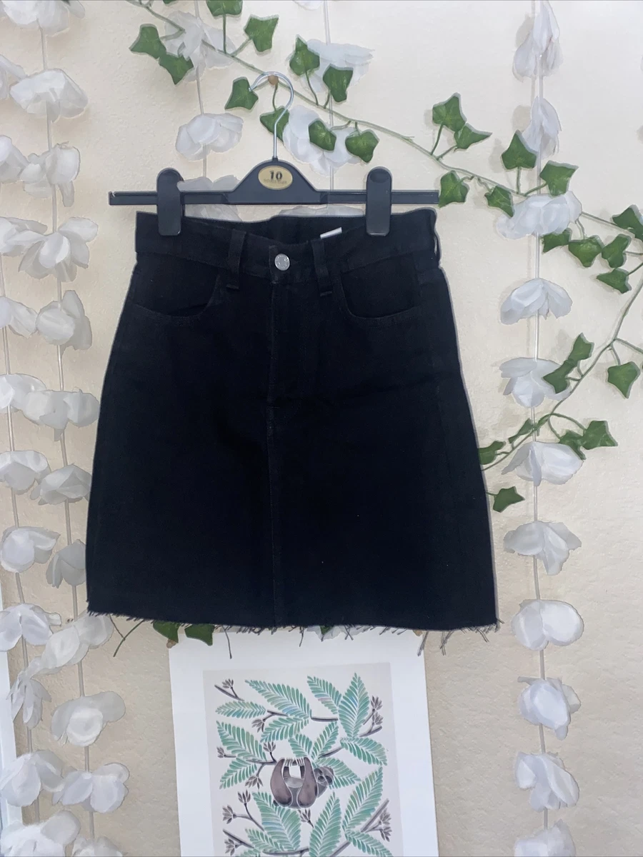 Black denim top skirt size 6