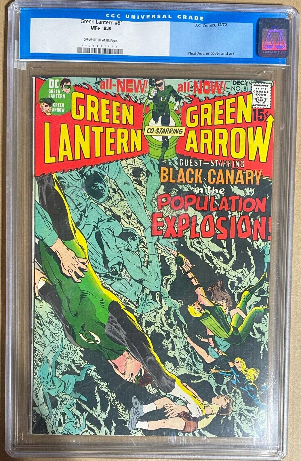 Green Lantern/Green Arrow #81, CGC 8.5, Neal Adams art, 1970