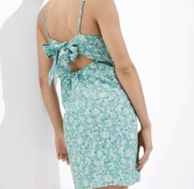 American Eagle Cami Floral Back Tie Cami Dress Green SZ L NEW | eBay American Eagle Cami Floral Back Tie Cami Dress Green SZ L NEW | eBay