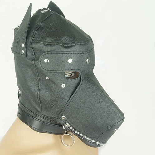 2023 Neu Bondage Full Hood Maske, Paare, Sklave Leder Harness gepolstert Gimp - Bild 2 von 17