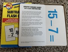 Vintage Subtraction Flash Cards. Good conditioned