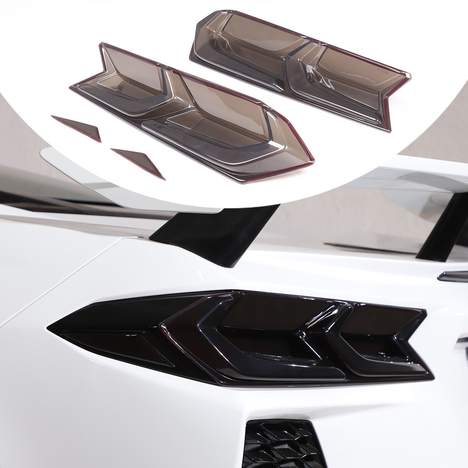 Rear Tail Light Blackouts Lens Taillight Smoked Trim Cover For C8