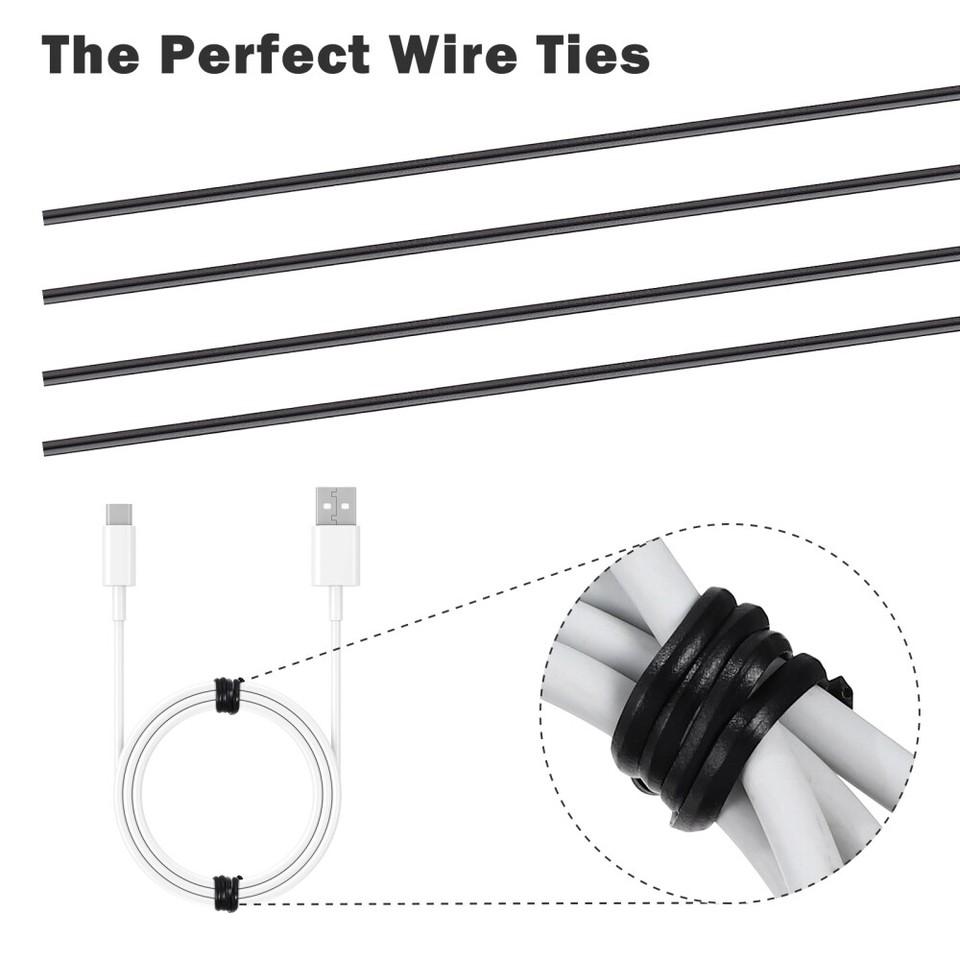 500 Pcs Cable Tie Iron Wire Small Twist Ties Black Portable eBay